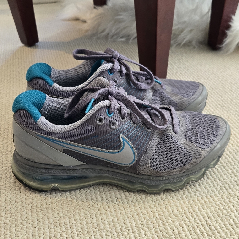 Nike Air Max+ Gray and Teal Athletic Shoes